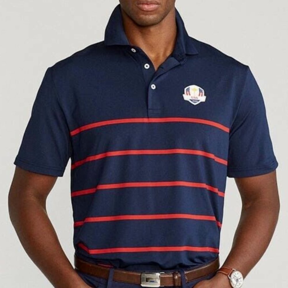 Men's RLX Polo Shirt Navy Team USA 2020 Ryder Cup Team-Issued Tournament Size L